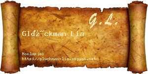Glückman Lia névjegykártya